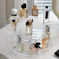 3-Tier Clear Acrylic Perfume Display Stand & Semicircular Cosmetic Organizer