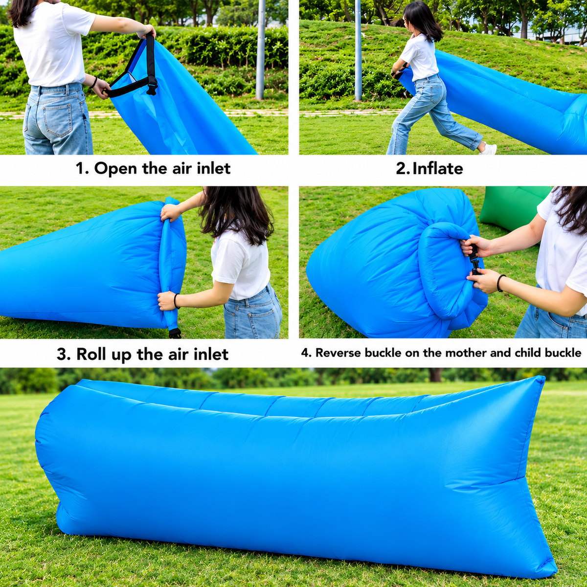 Portable Inflatable Air Sofa Bed & Lounger – Fast Air Filling Outdoor Sleeping Bag for Camping, Beach & Picnic