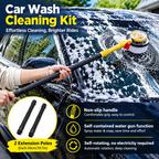 Turbo Shine 360° Water Powered Rotating Car Wash Brush Kit – Automatic Foaming Scratch-Free Cleaner with Soap Dispenser
