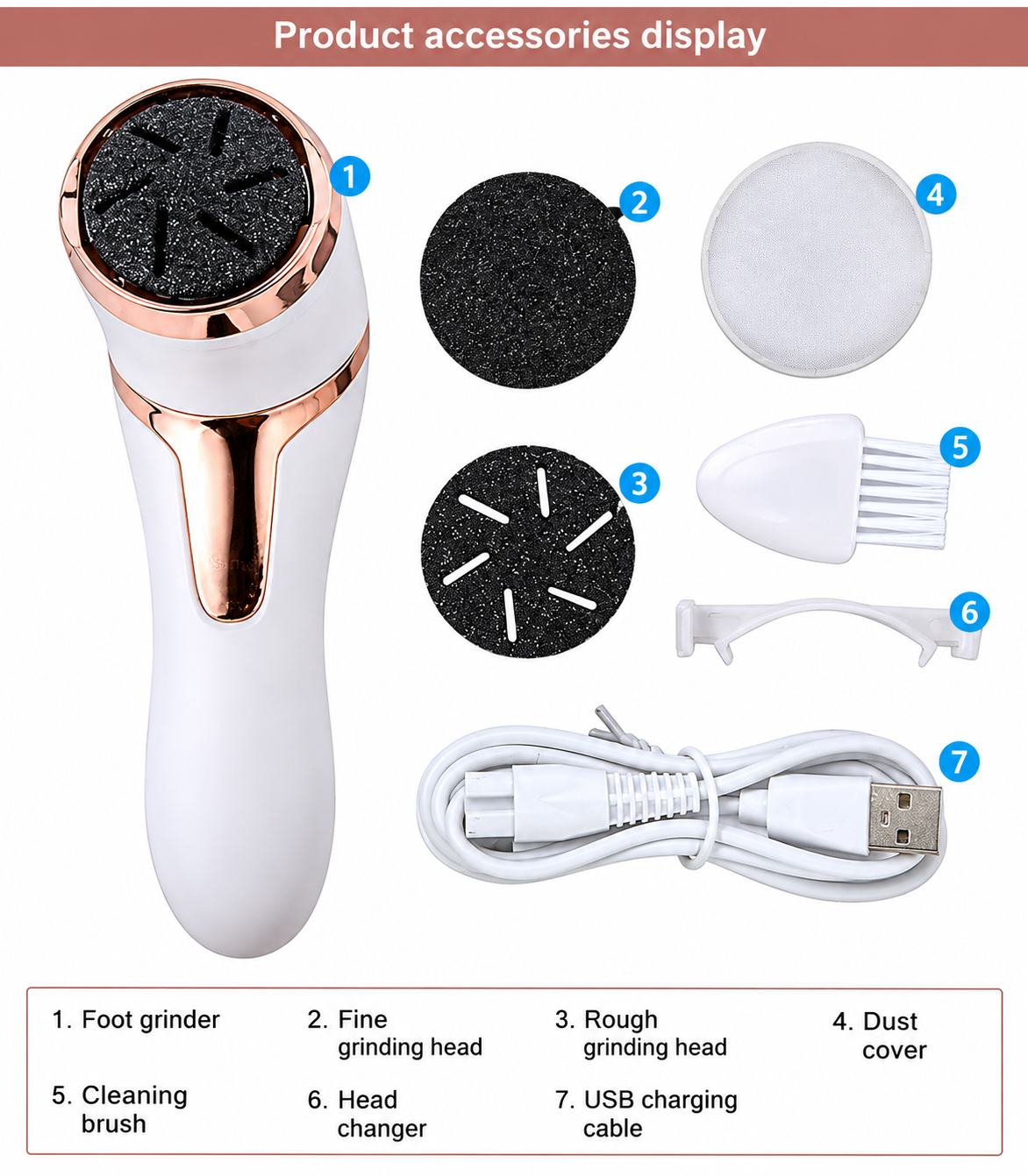 Electric Foot Callus Remover & Grinder – Rechargeable Waterproof Pedicure Tool for Dead Skin & Cracked Heels