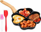 4-Cavity Heart Shape Non-Stick Frying Pan – Multi-Section Egg, Pancake & Breakfast Maker