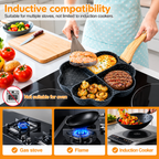 4-Cavity Heart Shape Non-Stick Frying Pan – Multi-Section Egg, Pancake & Breakfast Maker