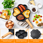 4-Cavity Heart Shape Non-Stick Frying Pan – Multi-Section Egg, Pancake & Breakfast Maker