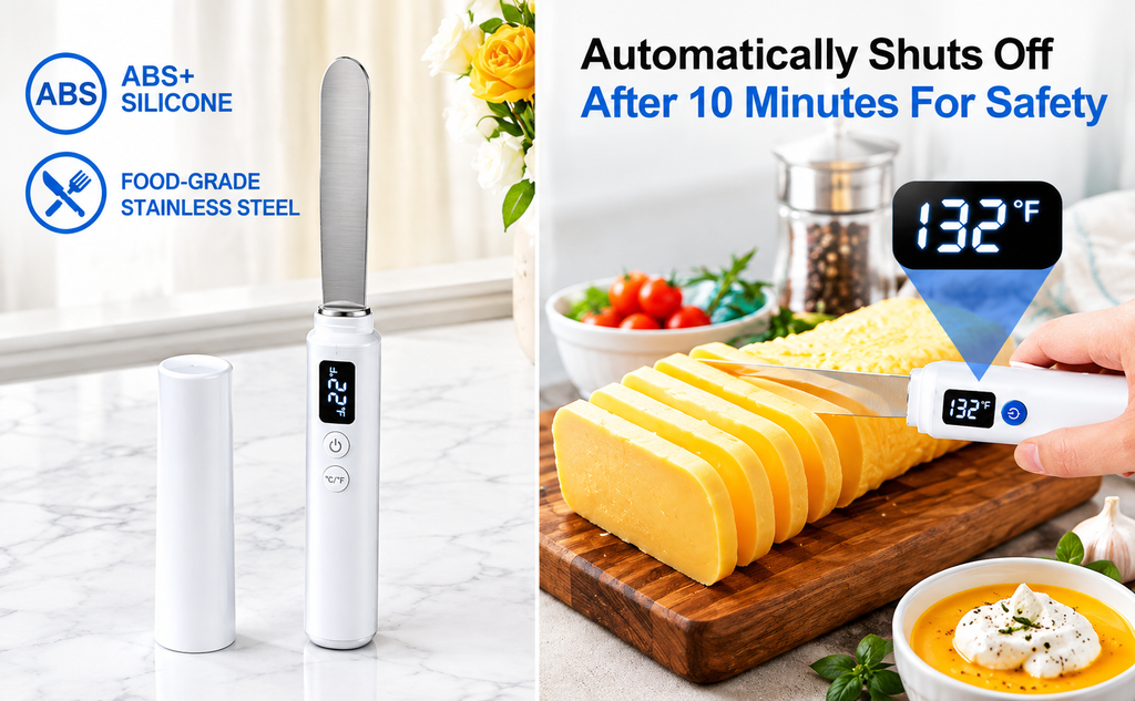 Electric Heated Butter Spreader Knife with Digital Temperature Display – Smart Multipurpose Cheese & Jam Cutter