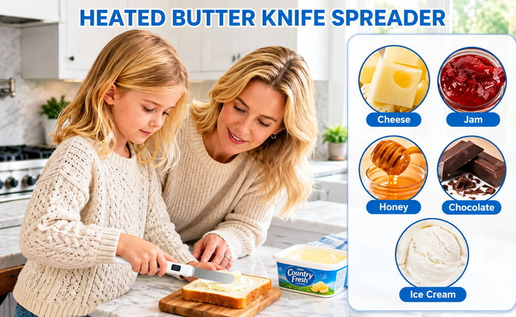 Electric Heated Butter Spreader Knife with Digital Temperature Display – Smart Multipurpose Cheese & Jam Cutter