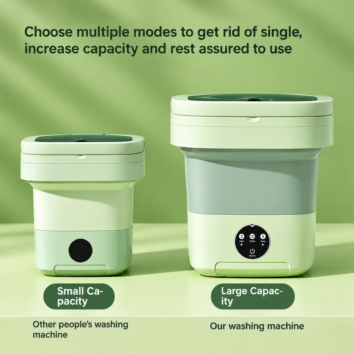 11L Portable Folding Washing Machine with Spin Dryer Bucket – Mini Collapsible Washer for Baby Clothes, Underwear & Travel