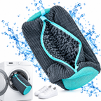 Microfiber Shoe Wash Bag for Washing Machine – Protective Chenille Sneaker Laundry Bag with Zipper & Cushion Padding (Pair)