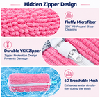 Microfiber Shoe Wash Bag for Washing Machine – Protective Chenille Sneaker Laundry Bag with Zipper & Cushion Padding (Pair)