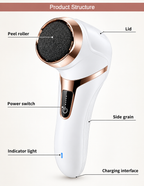 Electric Foot Callus Remover & Grinder – Rechargeable Waterproof Pedicure Tool for Dead Skin & Cracked Heels