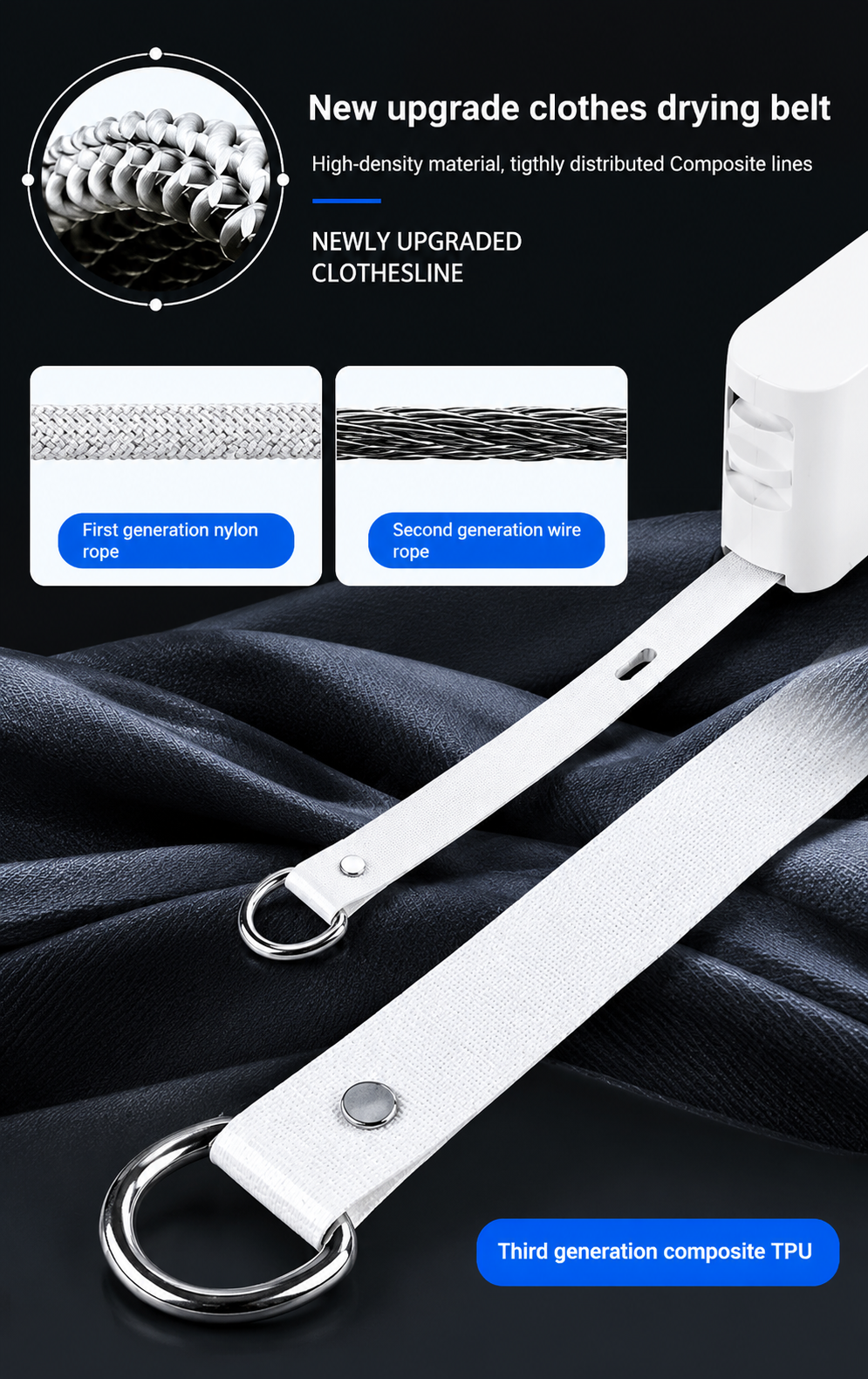 Wall-Mounted Retractable Clothesline – 4M Stainless Steel Heavy Duty Invisible Laundry Drying Rope (15kg Load)