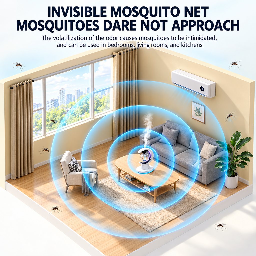 3-in-1 Crescent Moon Air Humidifier Night Lamp with Electric Mosquito Repellent & UV Light