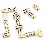 PUREPLAY Jumbo Classic Dominoes Double 6 Game Set – 28 Ivory Tiles with Brass Spinner in Portable Case