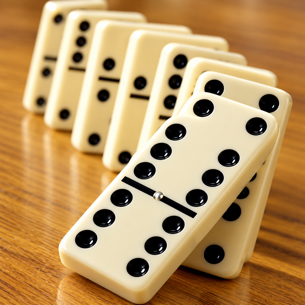 PUREPLAY Jumbo Classic Dominoes Double 6 Game Set – 28 Ivory Tiles with Brass Spinner in Portable Case