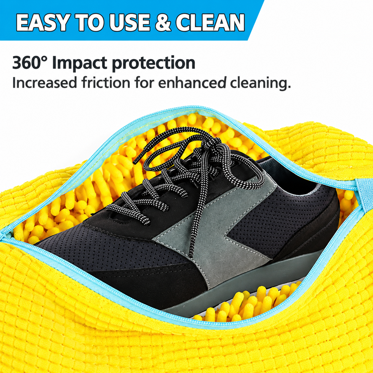 Microfiber Shoe Wash Bag for Washing Machine – Protective Chenille Sneaker Laundry Bag with Zipper & Cushion Padding (Pair)