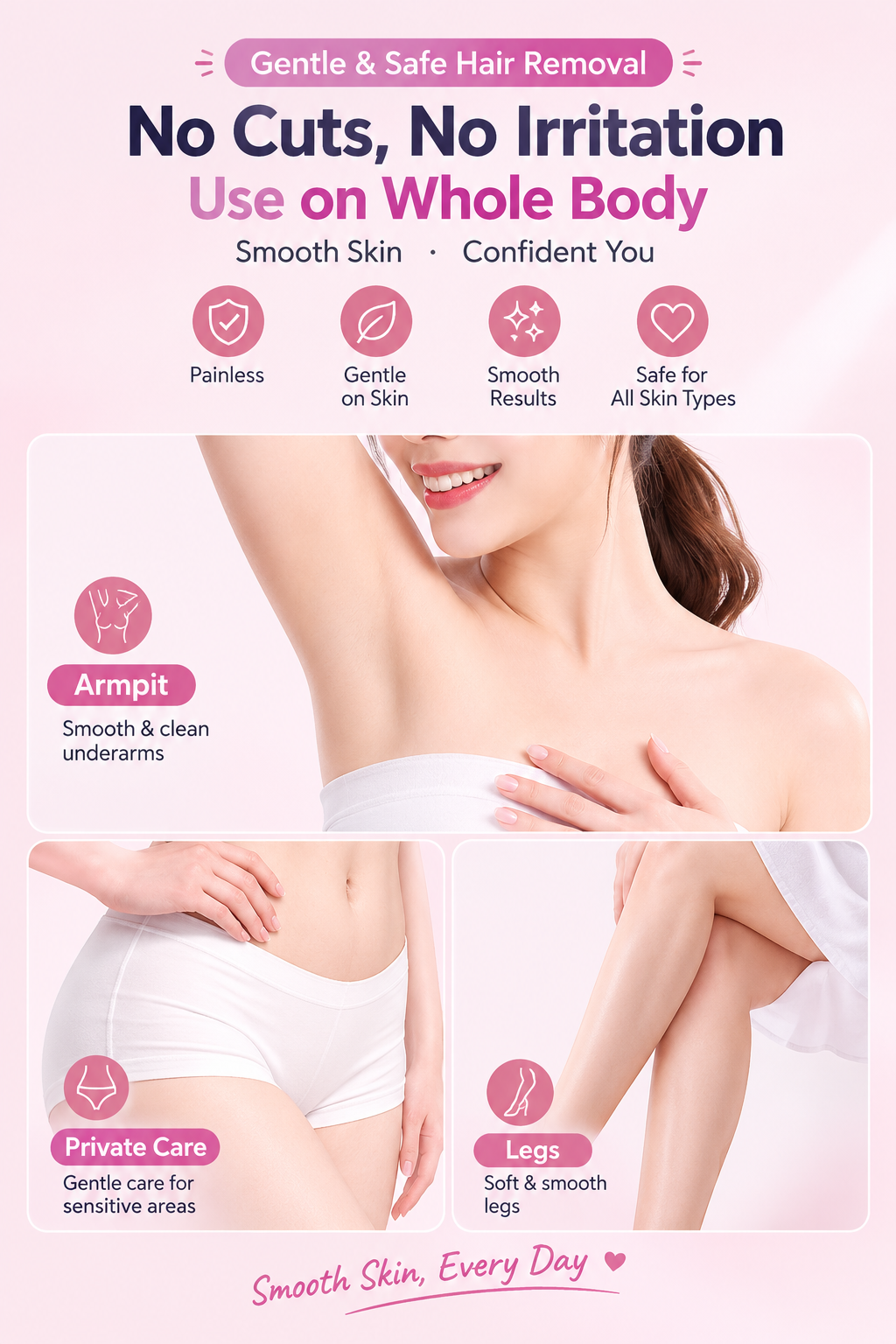 JOYSO™ Rechargeable Multi-functional Electric Lady Shaver with Smart LED Display – Waterproof Wet & Dry Trimmer