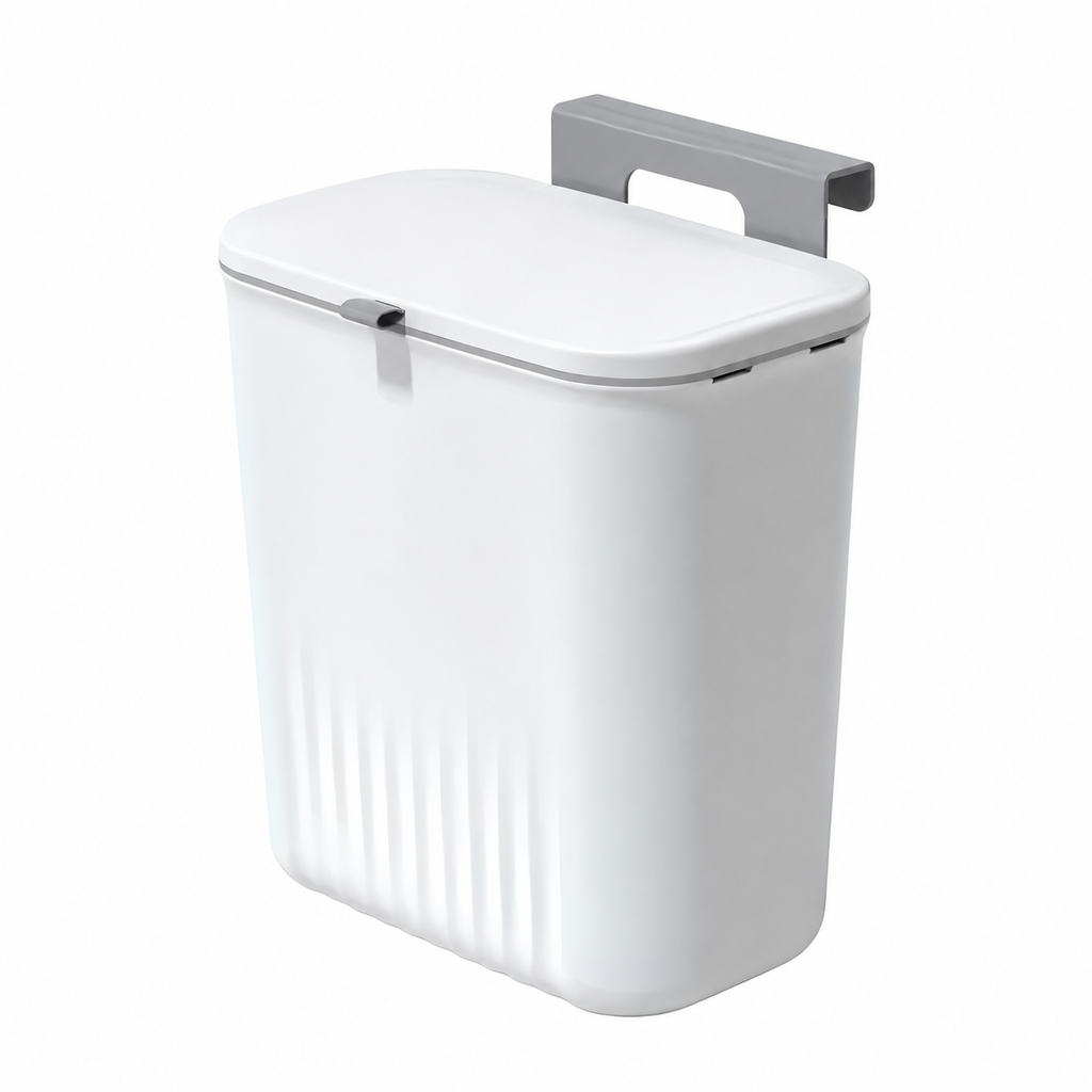 Wall-Mounted Kitchen Trash Bin with Sliding Lid – 9L Hanging Cabinet Door Compost & Waste Can