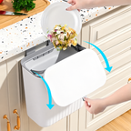 Wall-Mounted Kitchen Trash Bin with Sliding Lid – 9L Hanging Cabinet Door Compost & Waste Can