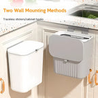 Wall-Mounted Kitchen Trash Bin with Sliding Lid – 9L Hanging Cabinet Door Compost & Waste Can