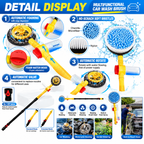 Turbo Shine 360° Water Powered Rotating Car Wash Brush Kit – Automatic Foaming Scratch-Free Cleaner with Soap Dispenser