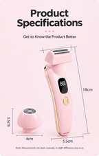 JOYSO™ Rechargeable Multi-functional Electric Lady Shaver with Smart LED Display – Waterproof Wet & Dry Trimmer