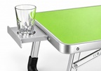 Portable Folding Aluminum Laptop Desk with Cup Holder – Multipurpose Study Table Stand for Bed & Sofa