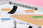 Portable Folding Aluminum Laptop Desk with Cup Holder – Multipurpose Study Table Stand for Bed & Sofa