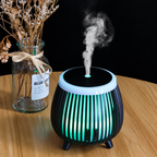 Nordic Wood Grain Aroma Diffuser & Humidifier with 7-Color LED Light – Bird Cage Style Essential Oil Diffuser