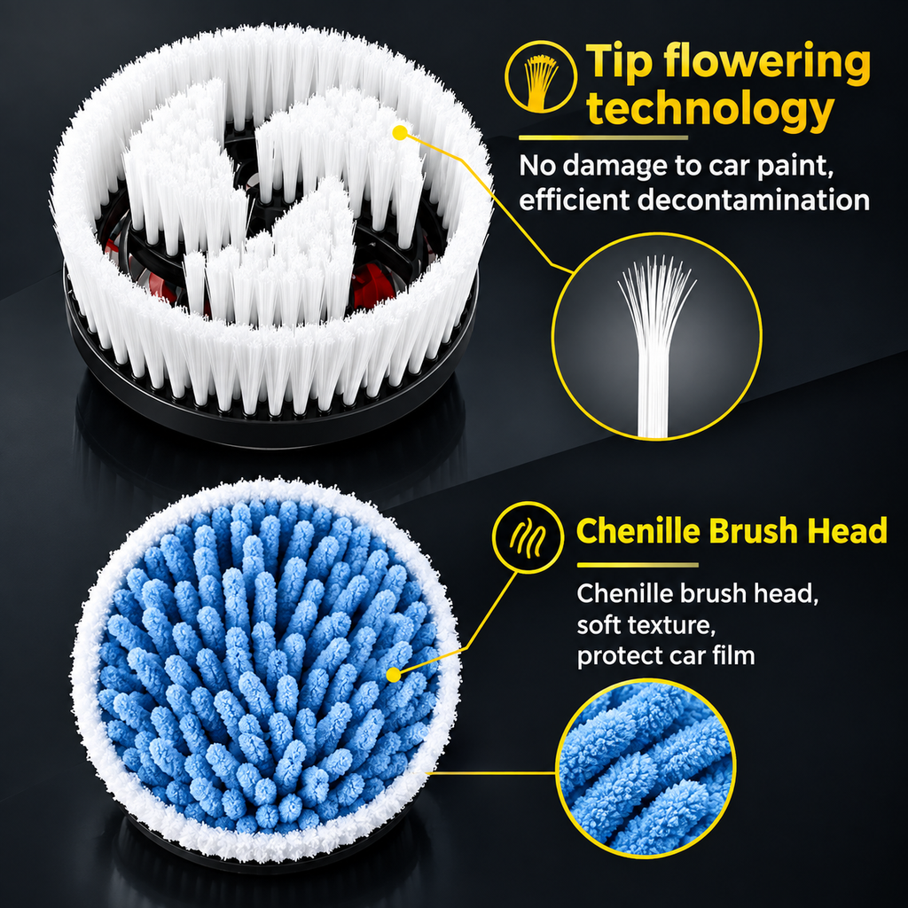 Turbo Shine 360° Water Powered Rotating Car Wash Brush Kit – Automatic Foaming Scratch-Free Cleaner with Soap Dispenser